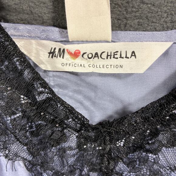 NWT y2k H M women slip dress 8 blue lace fairy grunge whimsigoth festival - Picture 7 of 8